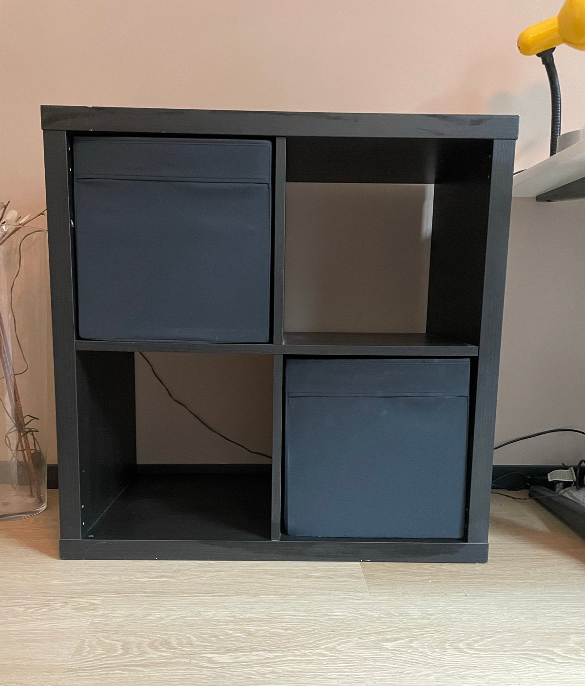Ikea Kallax kast met 2 bakken, Ophalen, Met plank(en), Gebruikt, 50 tot 100 cm