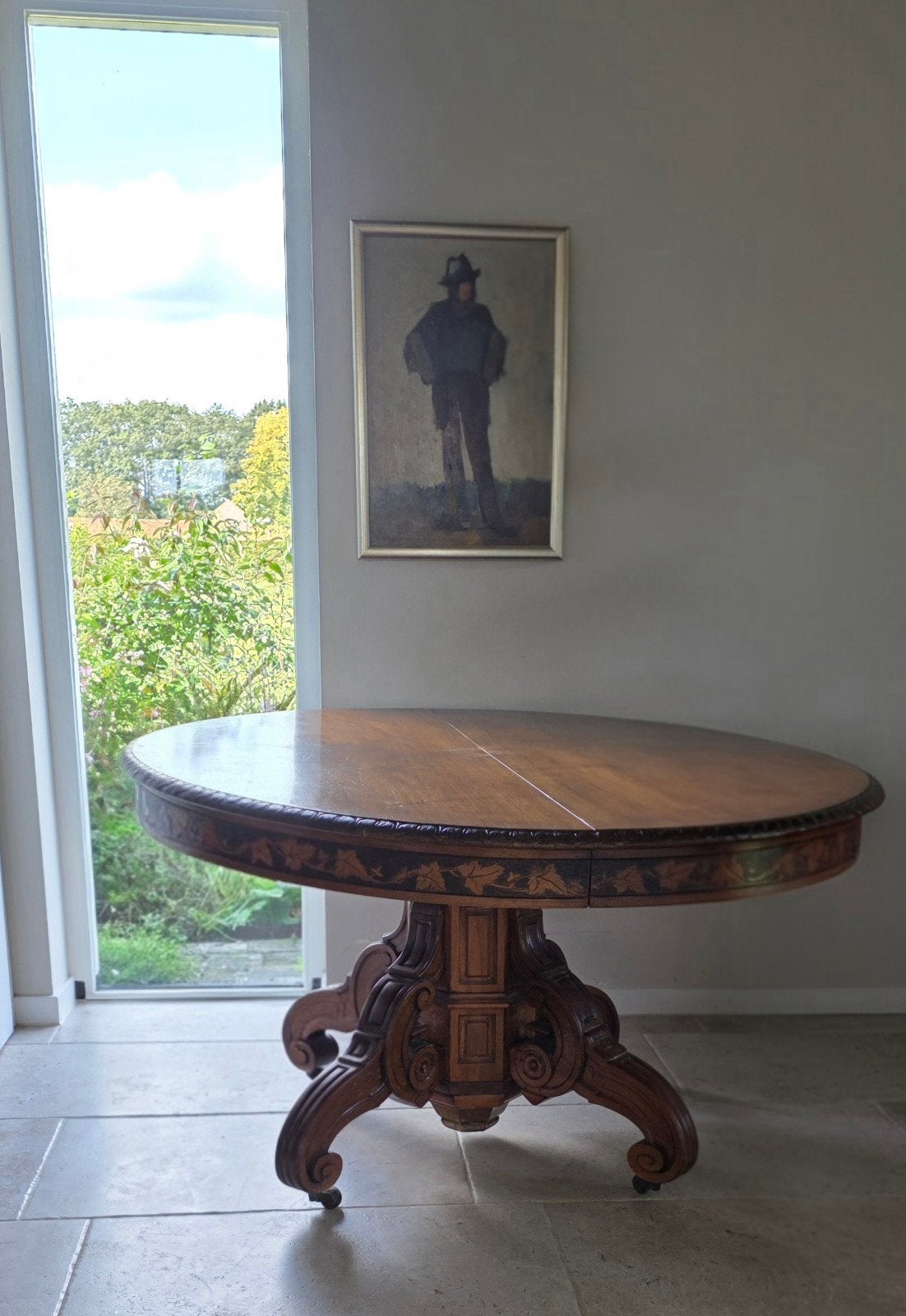 Antieke Lombardijse coulissentafel, 3 tussenbladen (4-18 p.), Ophalen