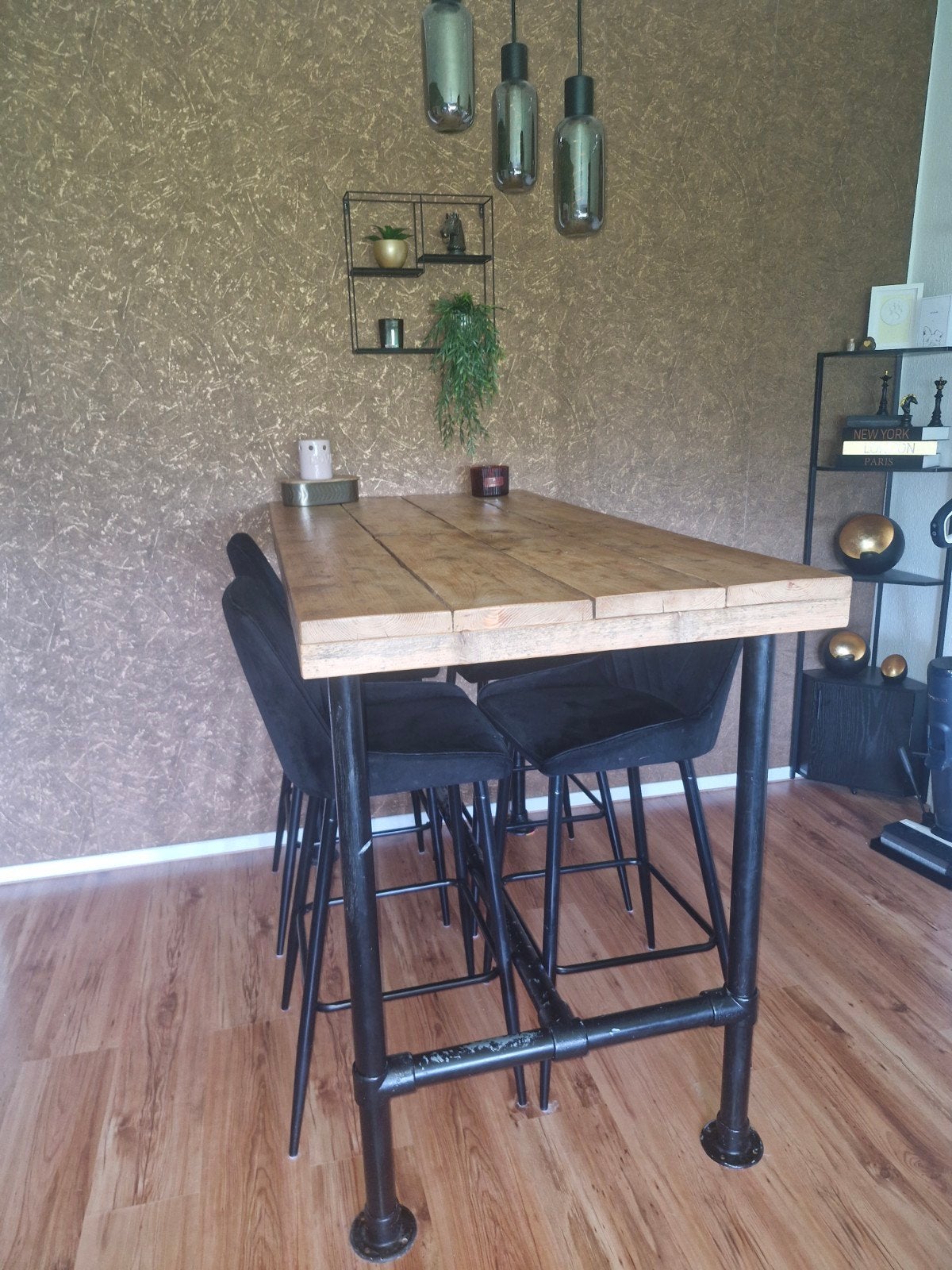mooie bartafel met stoelen, Ophalen, Gebruikt, 100 tot 150 cm, 50 tot 100 cm
