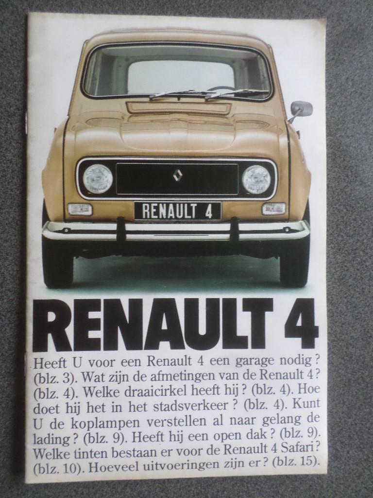 Renault 4 & Safari Brochure, Ophalen of Verzenden, Zo goed als nieuw, Renault