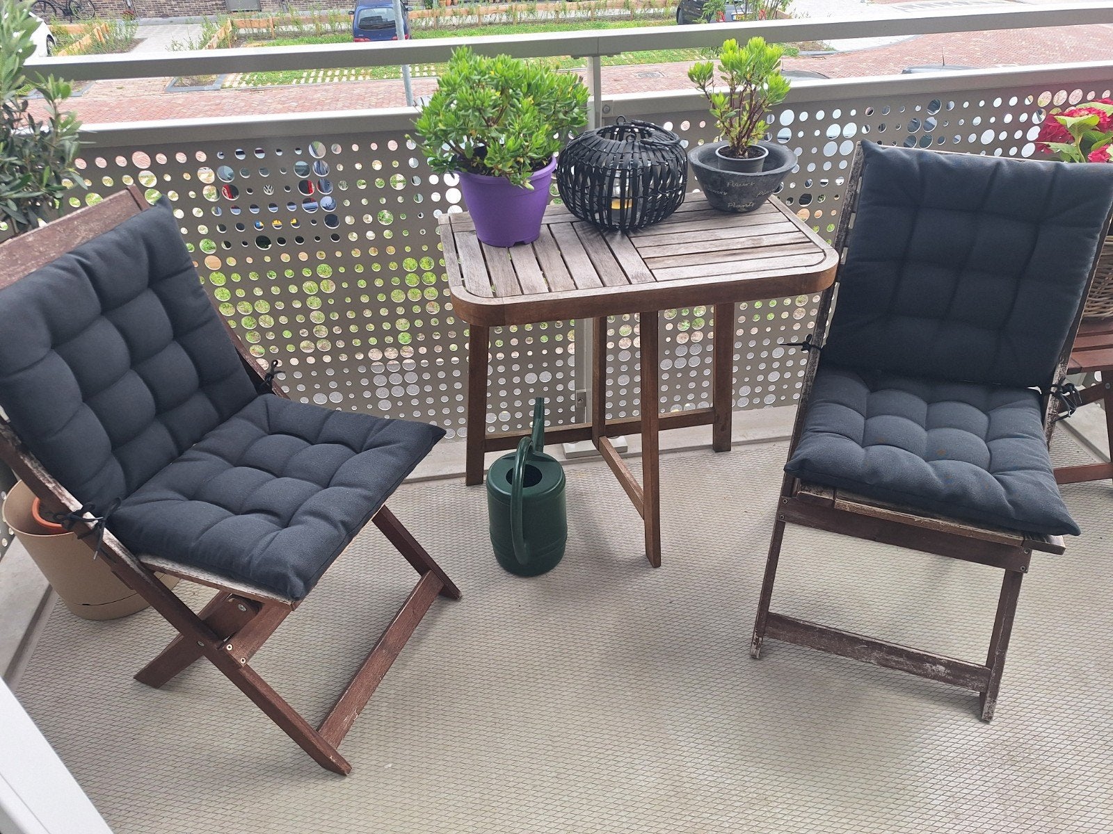 Kussens voor bistro tuinstoeltjes zo goed als nieuw, Tuin en Terras, Tuinsets en Loungesets, Ophalen, Zo goed als nieuw, Overige materialen