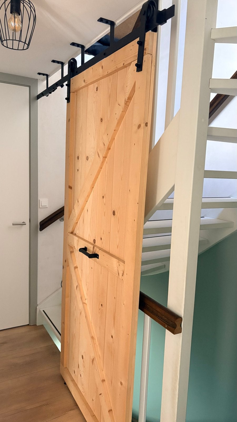 Staldeur met schuifsysteem - 219x100 cm, Doe-het-zelf en Verbouw, Deuren en Horren, Ophalen, Gebruikt, 80 tot 100 cm, 215 cm of meer