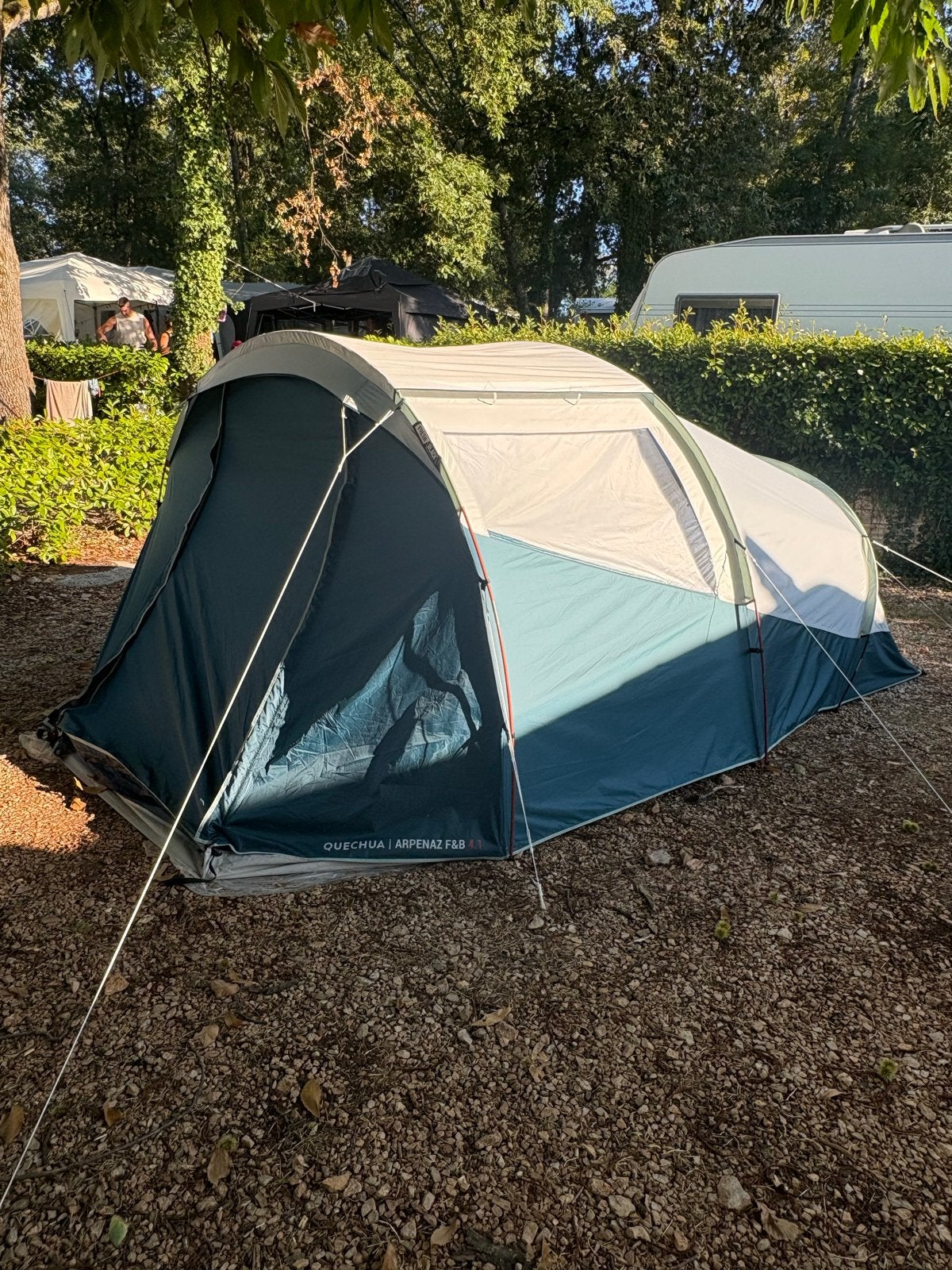 Quechua Arpenaz 4.1 Fresh & Black familietent, Ophalen, Zo goed als nieuw, Tot en met 4
