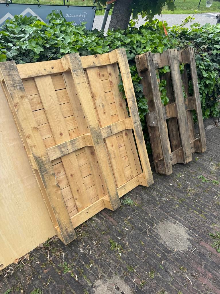 2 gratis pallets (verschillende soorten) op te halen, Doe-het-zelf en Verbouw, Hout en Planken, Ophalen, 25 tot 50 mm, Zo goed als nieuw
