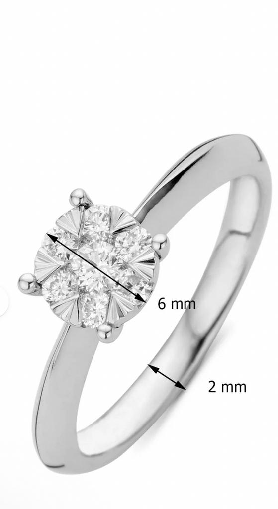 Diamond Point witgouden ring 0.28 ct diamant, Sieraden, Tassen en Uiterlijk, 20 of groter, Ophalen of Verzenden, Zo goed als nieuw