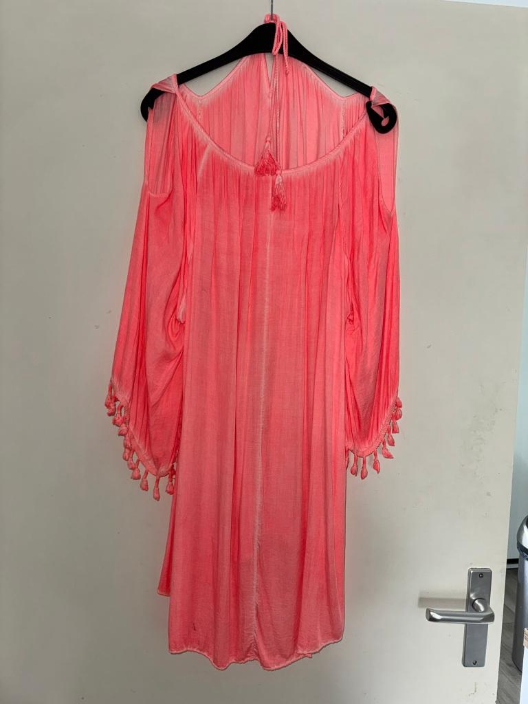 Zomerse ZGAN tuniek Jurk soft neon 52 54 56 Roze, Kleding | Dames, Grote Maten, Verzenden, Zo goed als nieuw, Roze, Jurk