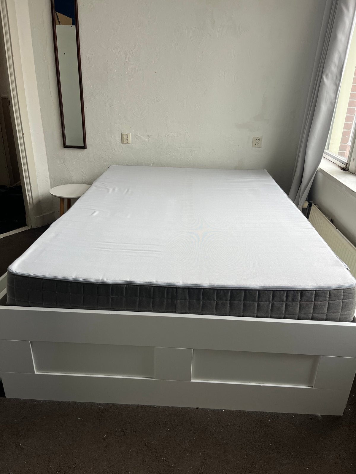 Tweepersoonsbed met opberglades (zonder matras), Huis en Inrichting, Ophalen, Gebruikt, Wit, Tweepersoons