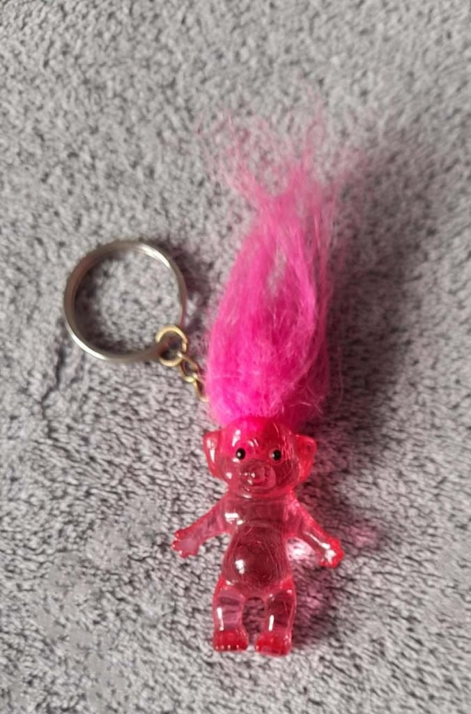Sleutelhanger roze TROL. Vintage / Retro, Ophalen of Verzenden, Zo goed als nieuw, Knuffel of Figuurtje