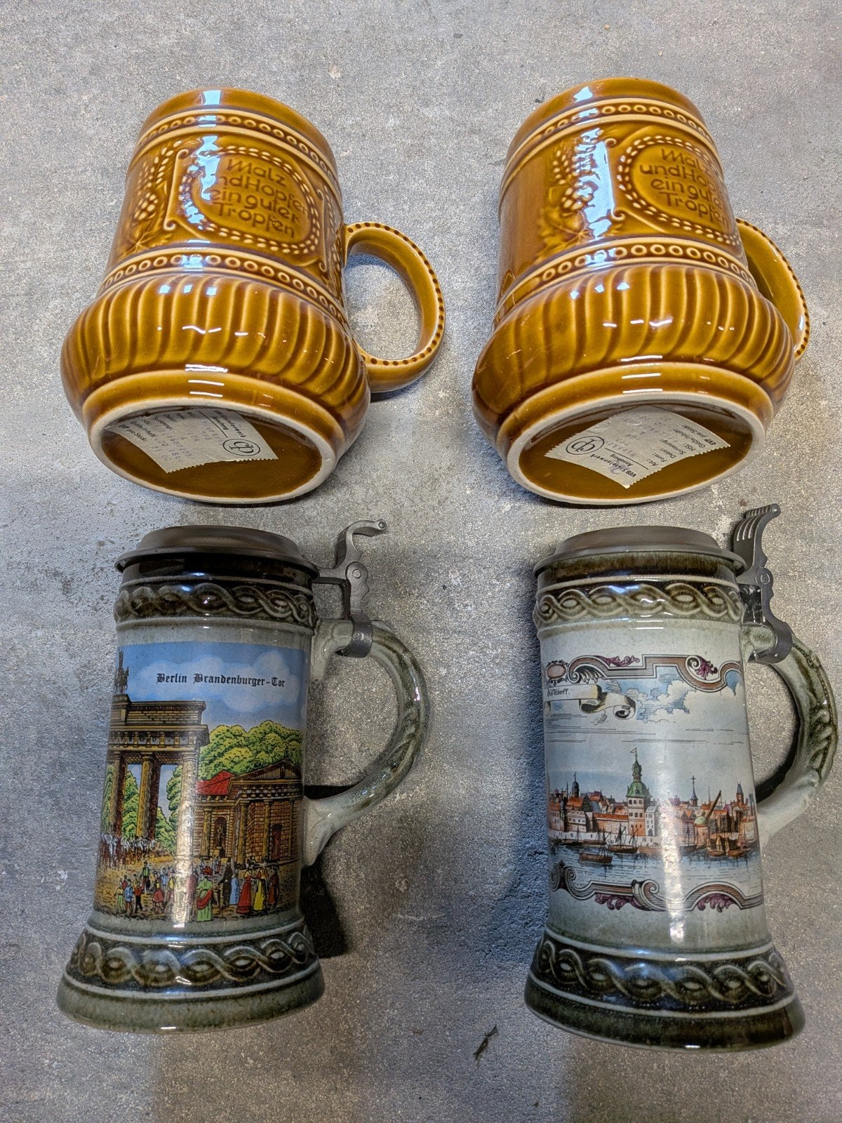 4 grote vintage / retro bierpullen., Ophalen of Verzenden, Overige typen