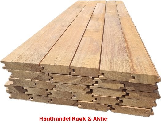 15.21 m2 hardhout Damwand 7 cm dik -nr: DW3, Ophalen, Planken, Nieuw, Hardhout