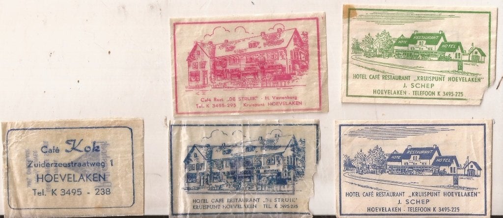 Hoevelaken 5 suikerzakjes 50/60er jaren, Ophalen of Verzenden, Buitenland