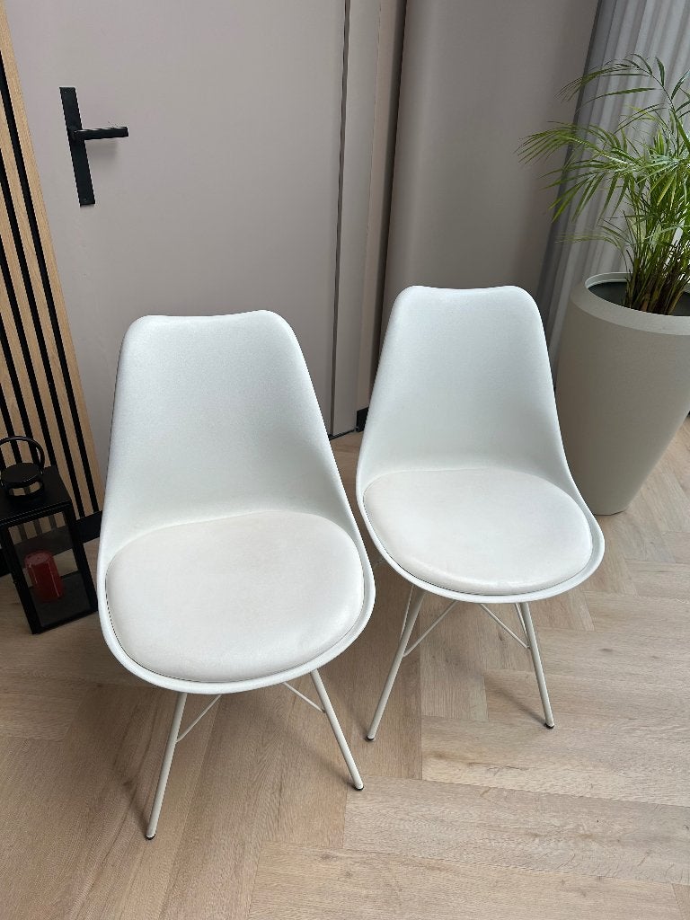 Stoelen wit, Huis en Inrichting, Ophalen, Gebruikt, Wit, Twee
