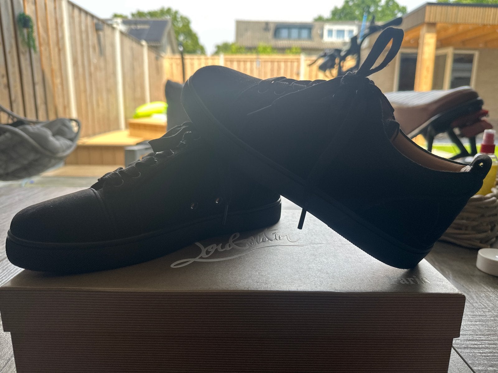 Christian Louboutin Sneakers Maat 40 Zwart, Kleding | Heren, Ophalen of Verzenden, Zo goed als nieuw, Zwart, Sneakers of Gympen