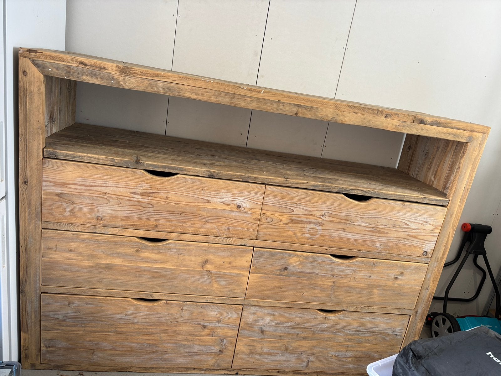 Steigerhouten ladenkast, Ophalen, Gebruikt, 5 laden of meer, 100 tot 150 cm