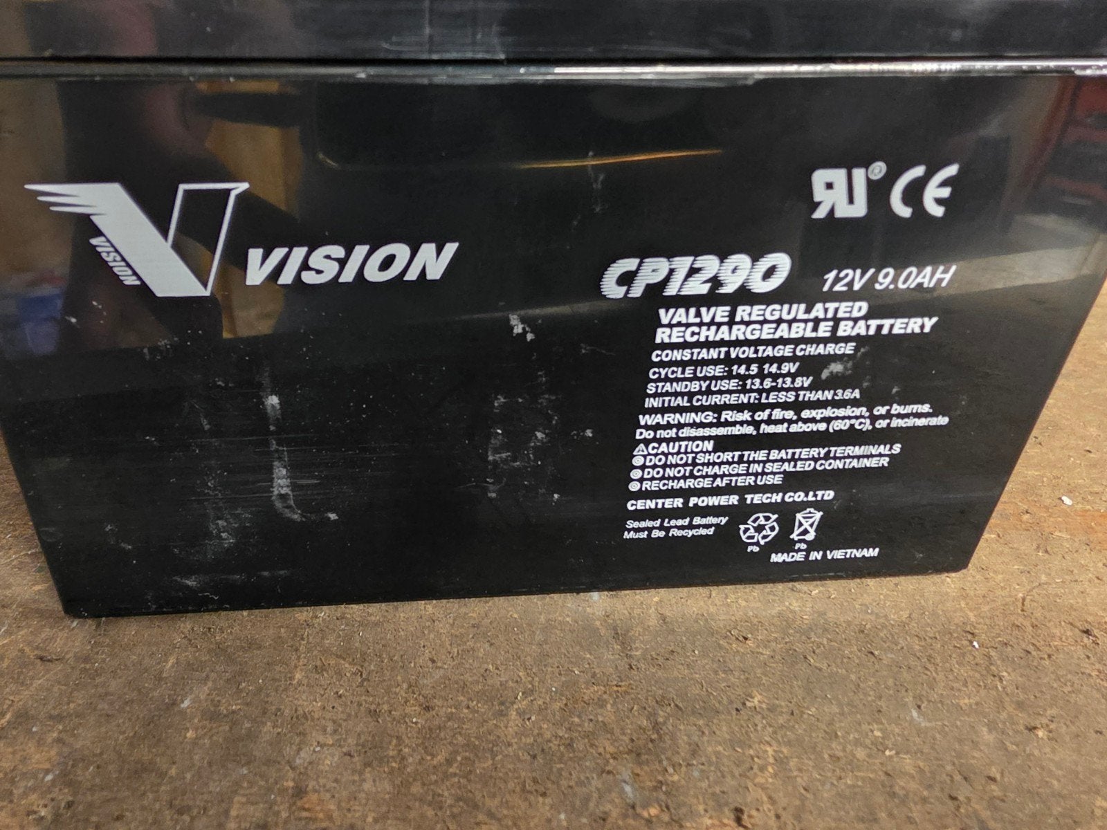 Vision accu's 12V 9Ah - Diverse condities, Ophalen, Gebruikt, Oplaadbaar