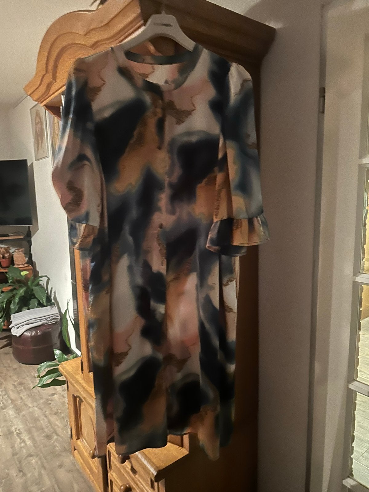 Stijlvolle jurk met abstracte print merk Zoey maat XL48/50, Meerkleurig, Maat 46/48 (XL) of groter, Ophalen of Verzenden, Zo goed als nieuw