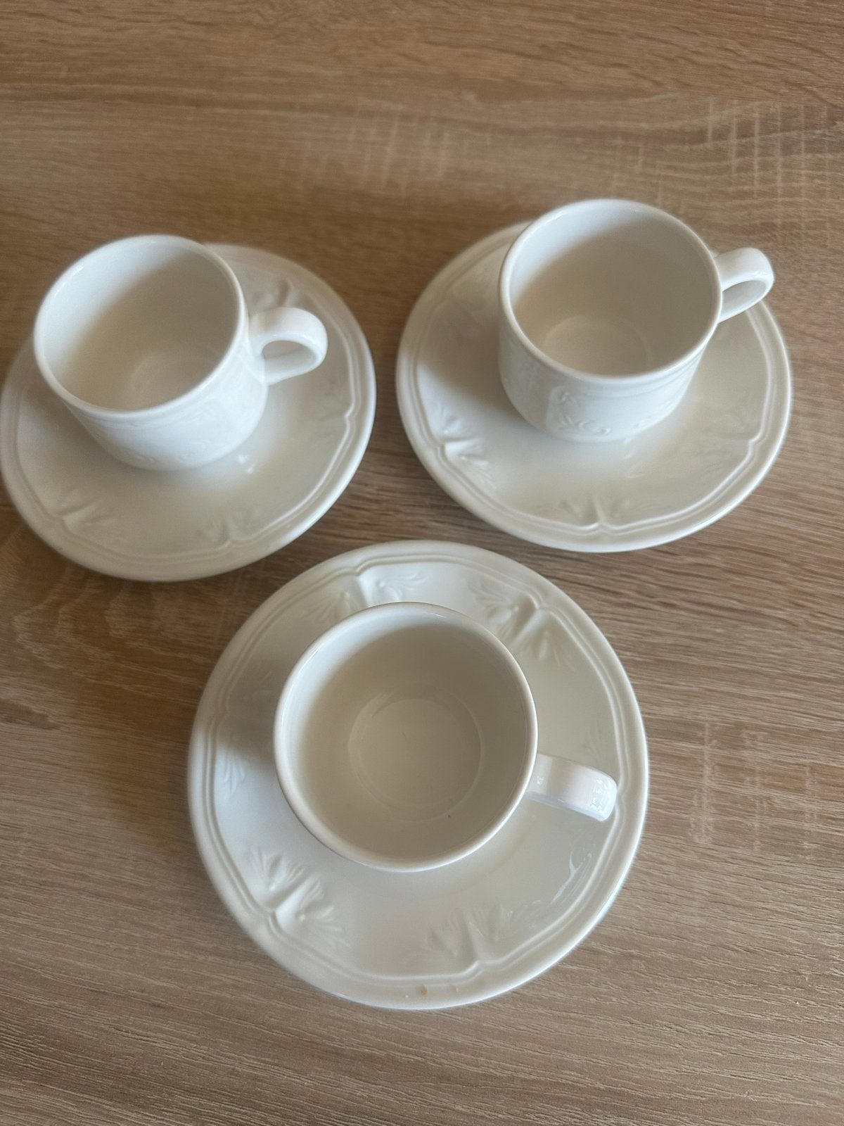 3 x Villeroy & Boch Cortina espresso Kop en Schotel, Klassiek, Villeroy & Boch, Ophalen of Verzenden, Zo goed als nieuw