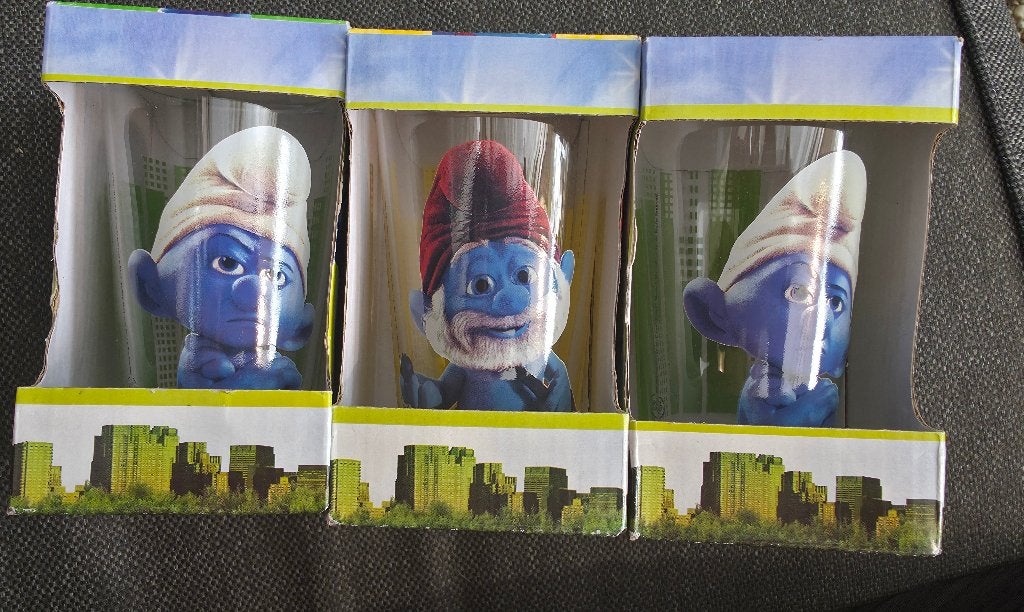 Smurfen glazen 2011 Vintage in originele verpakking, Verzamelen, Ophalen of Verzenden, Zo goed als nieuw, Verschillende Smurfen