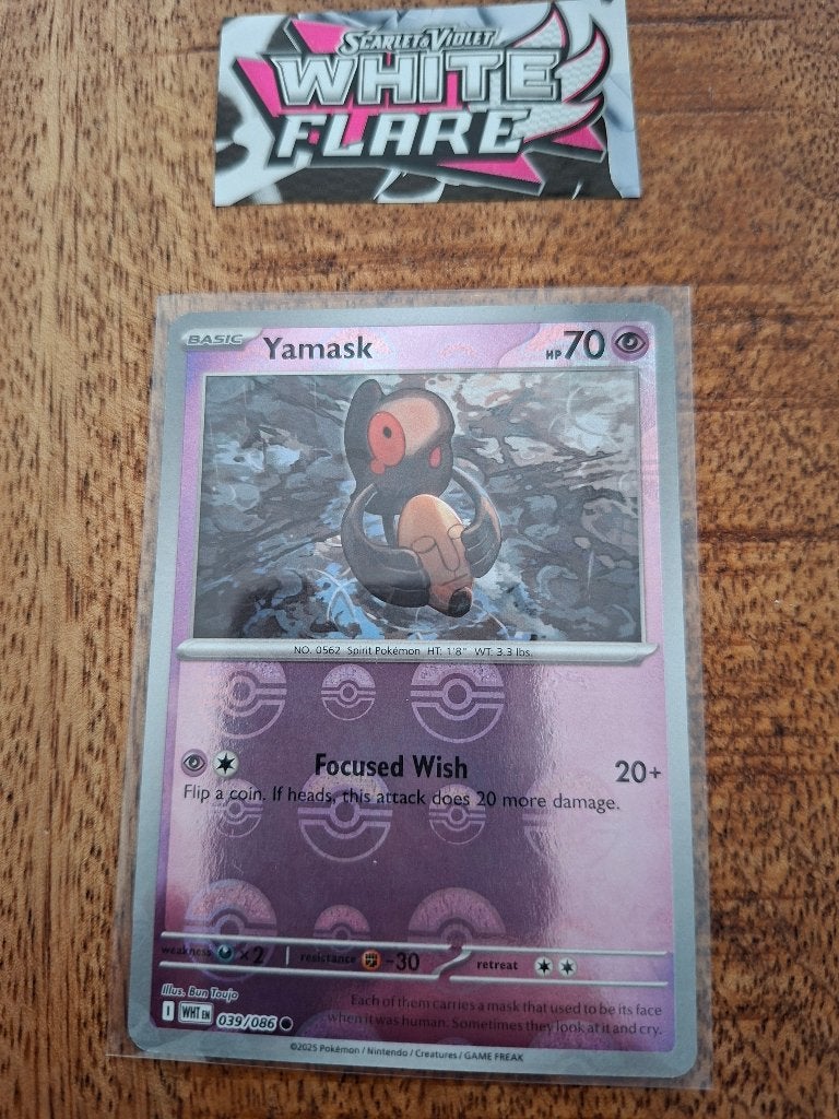 Pokemon Yamask (pokeball) (039/082) – White Flare, Ophalen of Verzenden, Nieuw, Losse kaart, Foil
