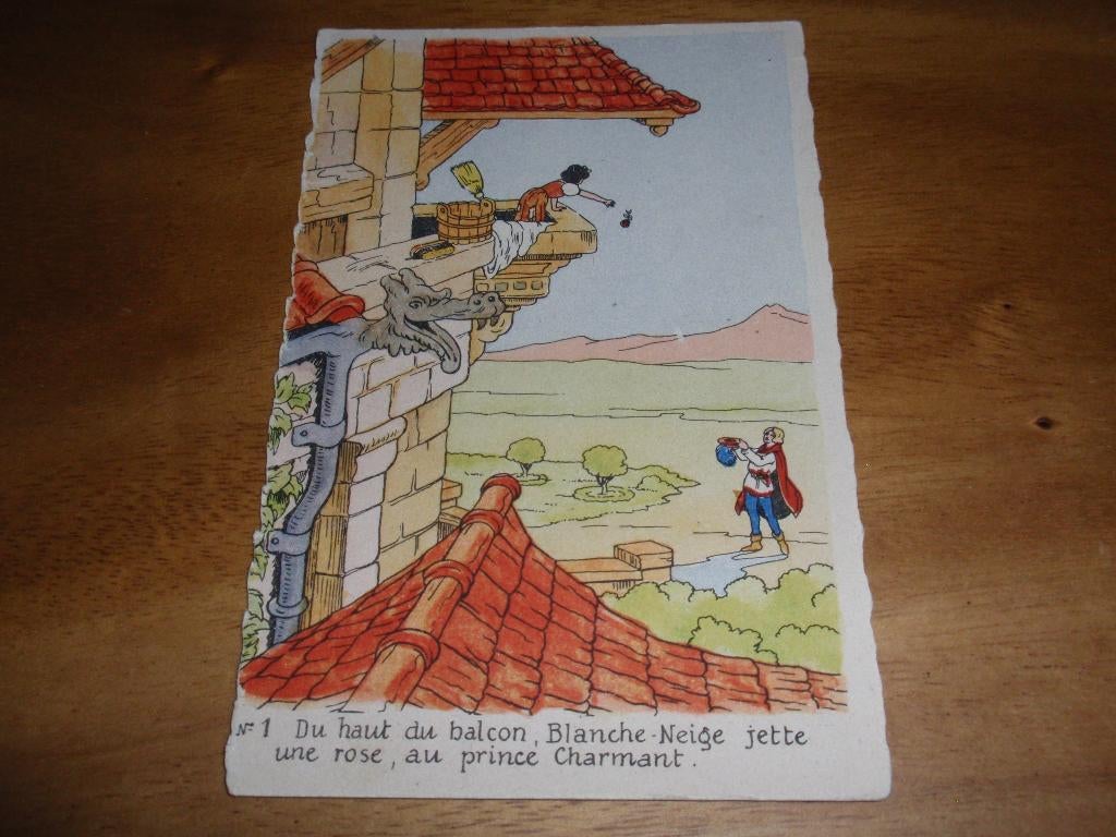 Walt Disney Sneeuwwitje op Balkon, Verzamelen, Ansichtkaarten | Themakaarten, Verzenden, 1960 tot 1980, Overige thema's