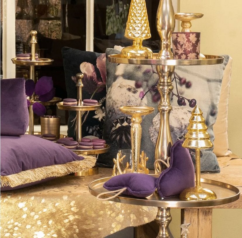LUXE Etagère champagne goud rond 5 lagen hoogte 170cm, Ophalen, Etagère, Demontabel, Ptmd