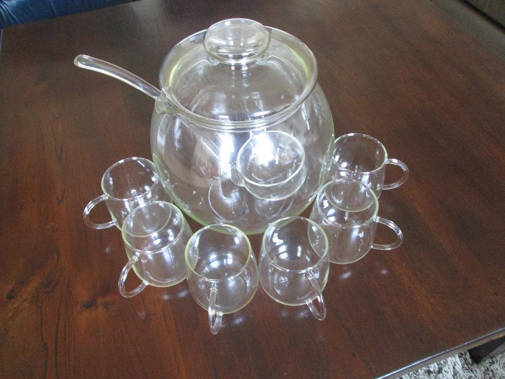 Punch set voor Bowl + Lepel en 6 glazen koppen Retro Vintage, Ophalen of Verzenden