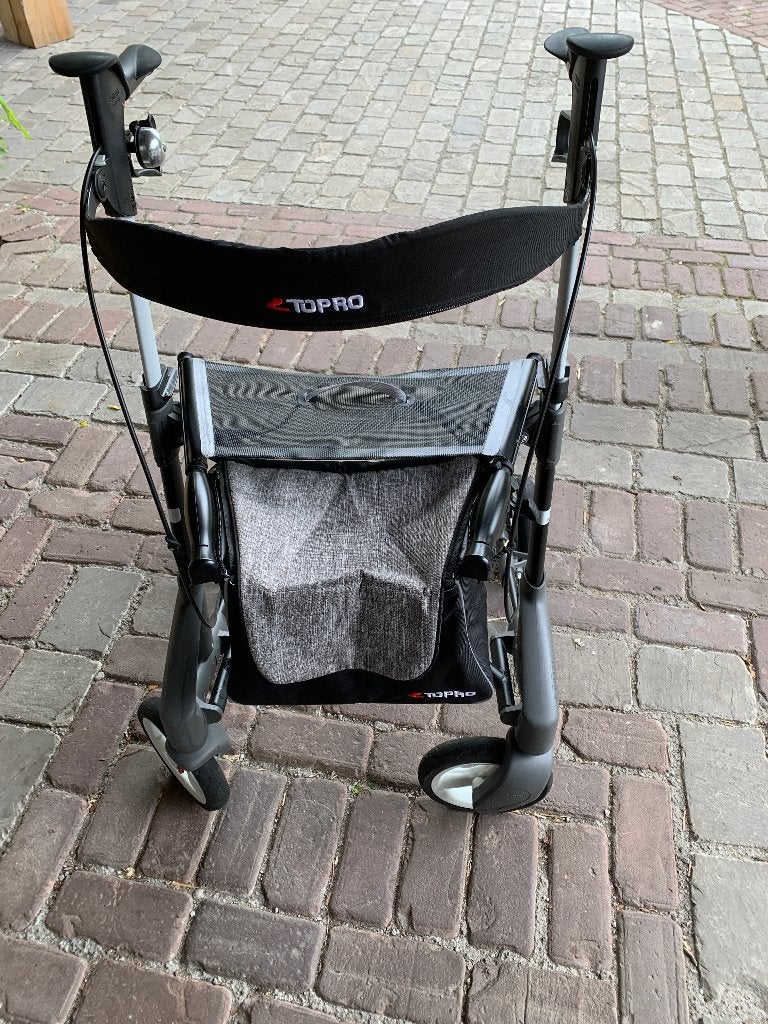 Rollator Troja 5G M zwart met rugleuning en dienblad te koop, Ophalen, Opvouwbaar, Zo goed als nieuw