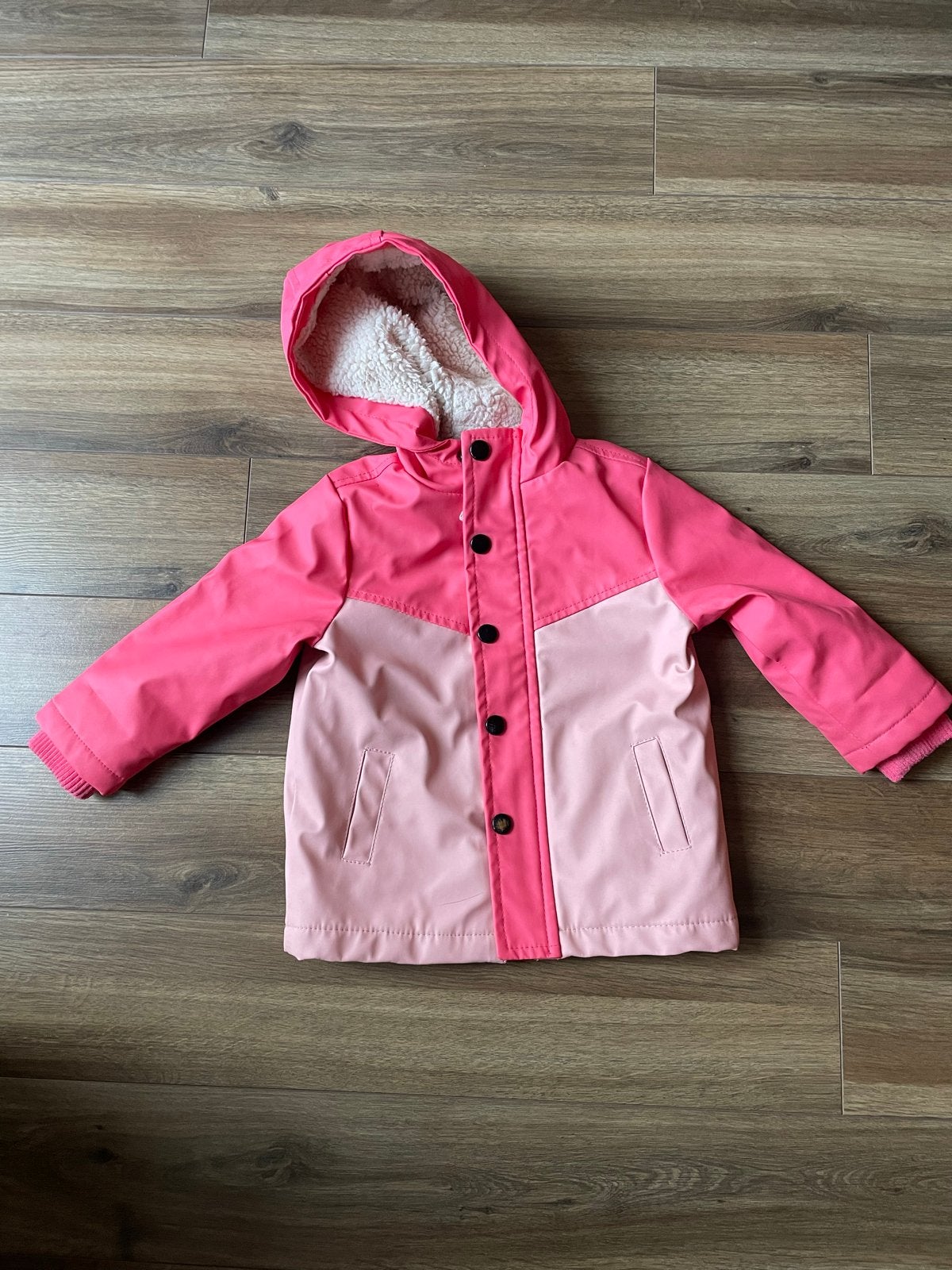 Hema Regenjas Maat 74/80 - Roze met teddy voering, Ophalen, Zo goed als nieuw, Meisje