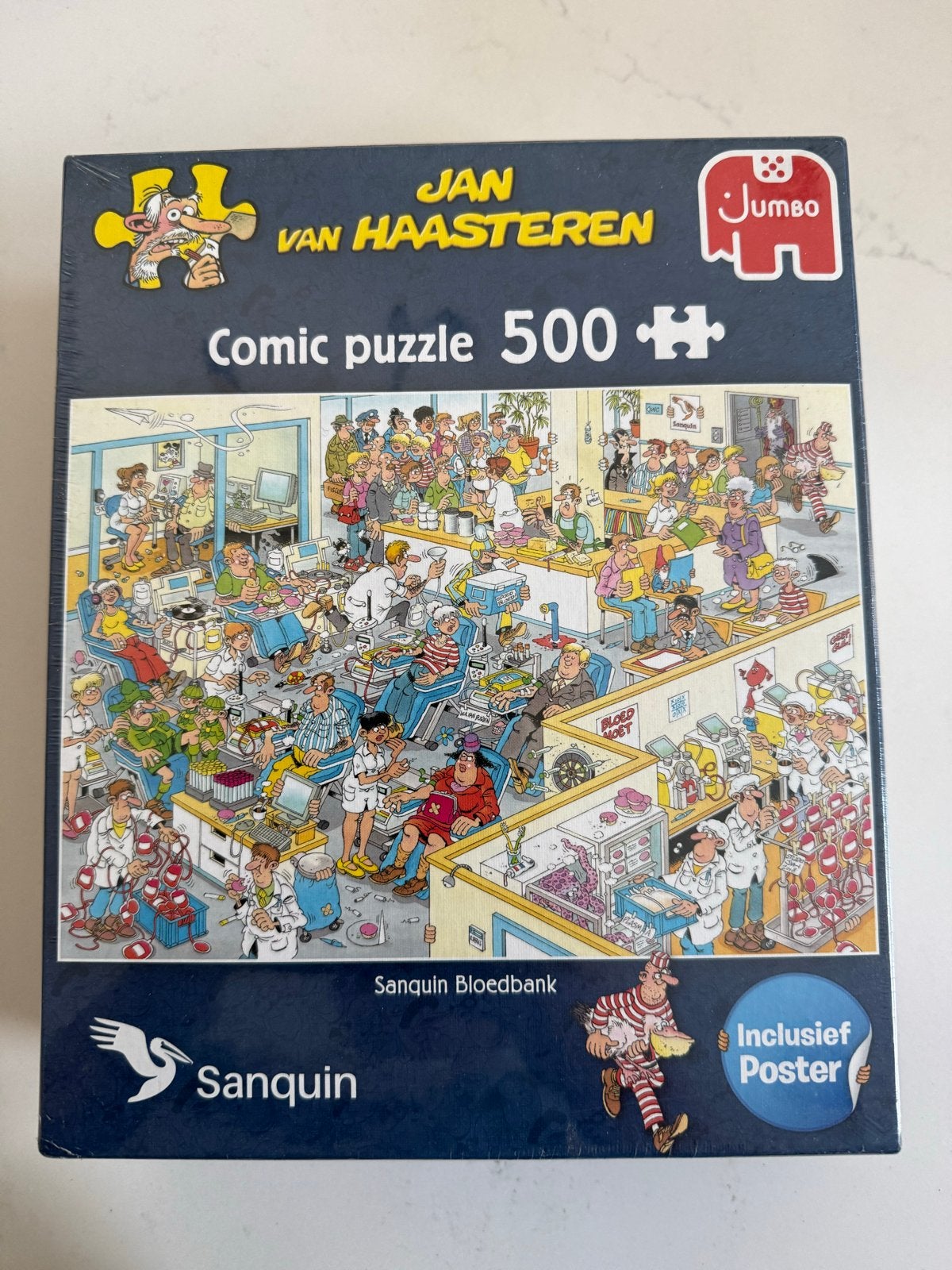Jan van Haasteren Comic Puzzel 500 stukjes - Sanquin Bloedba, Verzenden, Meer dan 50 stukjes, Nieuw, 6 jaar of ouder