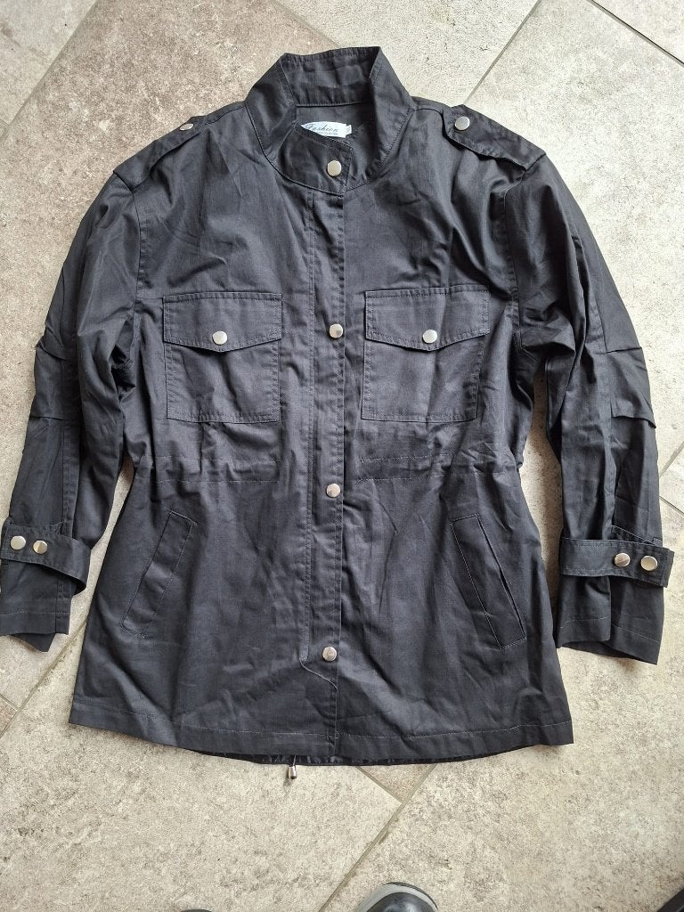 nieuwe zomerjas/tussenjas met taillekoord, Fashion, Zwart, Maat 42/44 (L), Nieuw