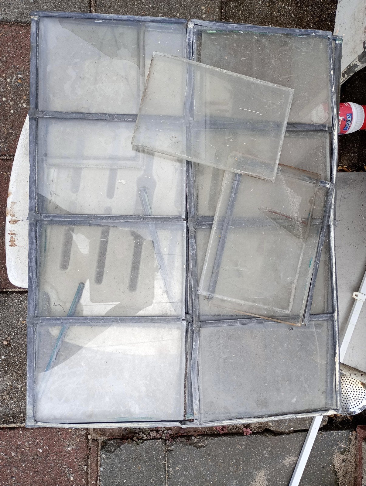 Antiek ruitjes uit 1880, Doe-het-zelf en Verbouw, Glas en Ramen, Ophalen, Gebruikt, Minder dan 80 cm, Minder dan 80 cm