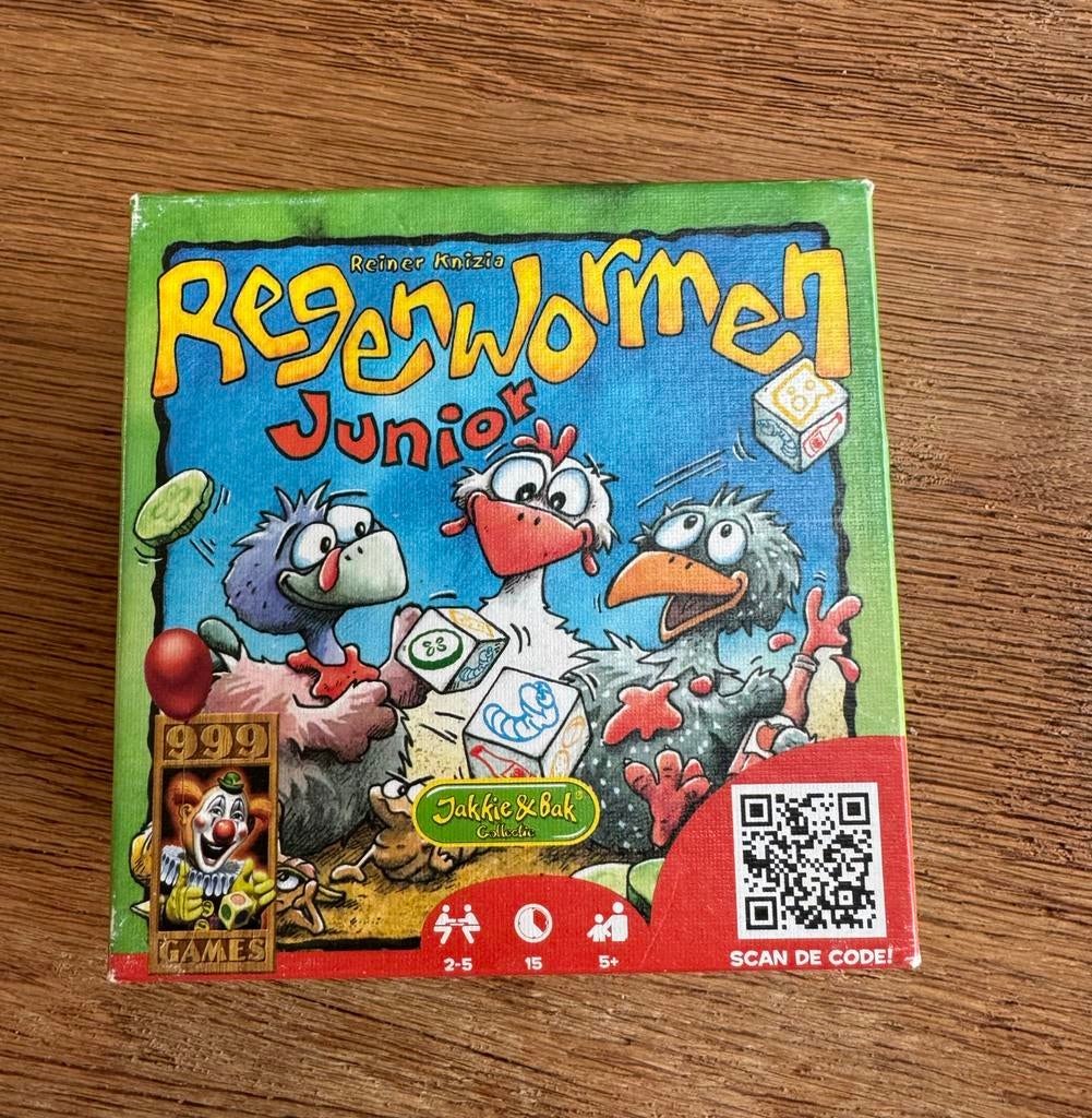 Regenwormen Junior- 999 games, Hobby en Vrije tijd, Gezelschapsspellen | Bordspellen, Drie of vier spelers, Ophalen of Verzenden