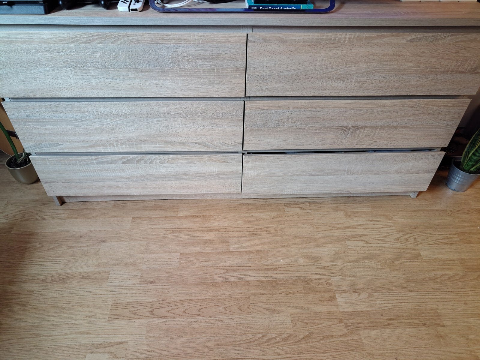 Dressoir / tv meubel met 6 laden naturel eiken, Huis en Inrichting, 5 laden of meer, 150 tot 200 cm, Ophalen of Verzenden, Zo goed als nieuw
