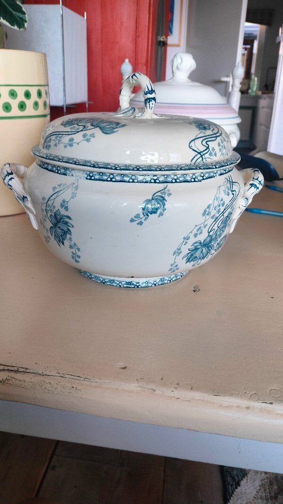 Mooie oude Franse dekschaal met prachtig motief, Ophalen