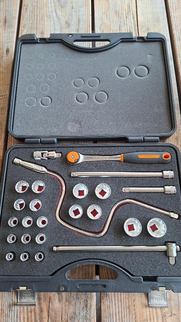 Bahco Doppenset 1/2" ronde ratel, twaalfkant, metrisch NIEUW, ., Nieuw, Ophalen of Verzenden, .