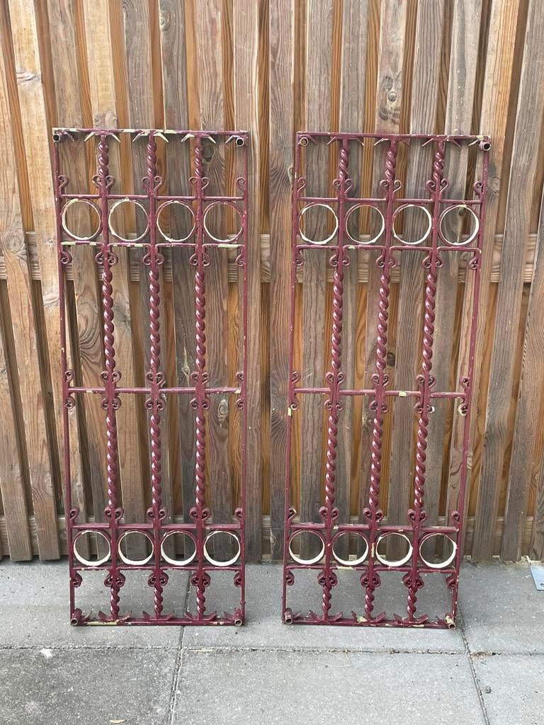 2x Sierhekwerk sierrek raamrooster 31x86cm, Tuin en Terras, Ophalen, Gebruikt, IJzer, Sierhekwerk