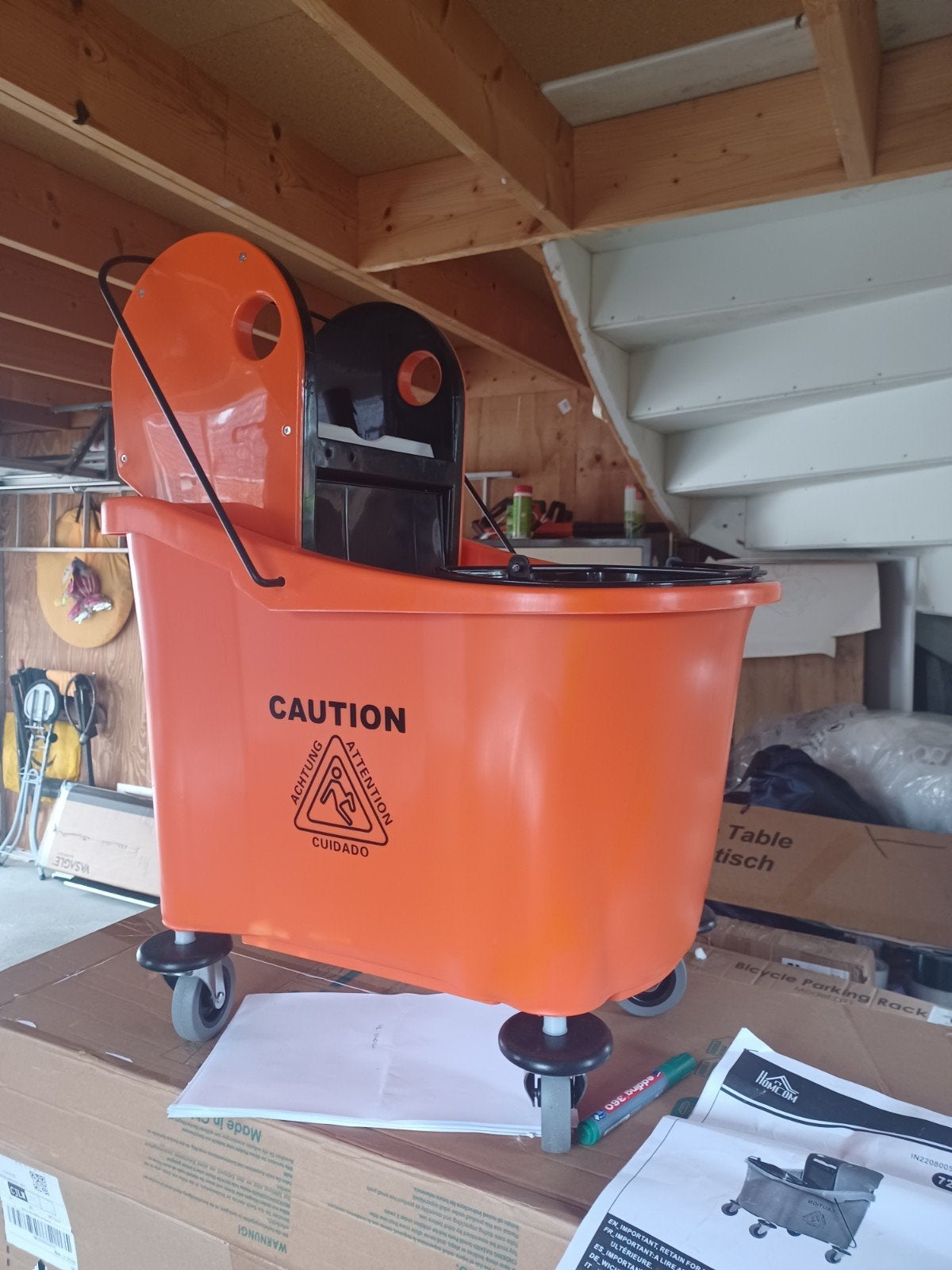 Nieuwe Dweilemmer met Wringer - Oranje, Huis en Inrichting, Schoonmaakartikelen, Dweilemmer, -bak, of -wagen, Ophalen of Verzenden