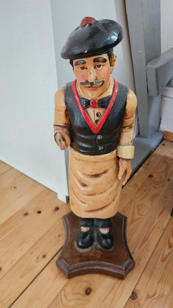 Beeld ober van hout 70 cm hoog, Ophalen, Gebruikt, Meerkleurig, Vintage