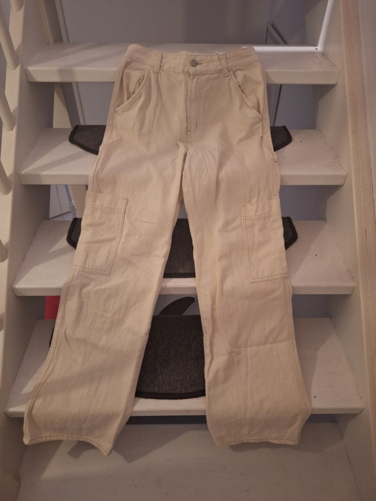 Witte broek H&M - Zo goed als nieuw - Maat 38, Kleding | Dames, Broeken en Pantalons, Ophalen of Verzenden
