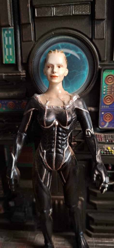 Zeldzaam! Star Trek Borg Queen & Locutus Boekensteunen/ set, Beeldje, Replica of Model, Onbekend, Zo goed als nieuw, Onbekend