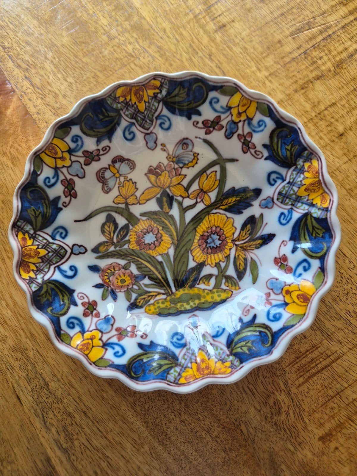 Makkum Tichelaar Wandbordje - Bloemmotief, Antiek en Kunst, Ophalen of Verzenden