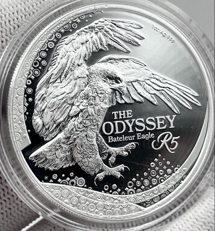Zuid-Afrika 5 Rand 2025 – Bateleur Eagle – 1 oz Ag - PROOF, Ophalen of Verzenden, Zuid-Afrika, Setje, Zilver