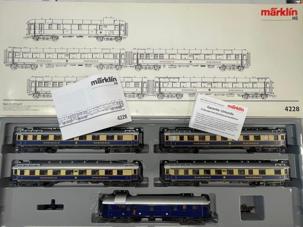 * Märklin 4228 * Rheingold Express Rijtuigen * Tafellampen *, Hobby en Vrije tijd, Wisselstroom, Wagon, Ophalen of Verzenden, Zo goed als nieuw
