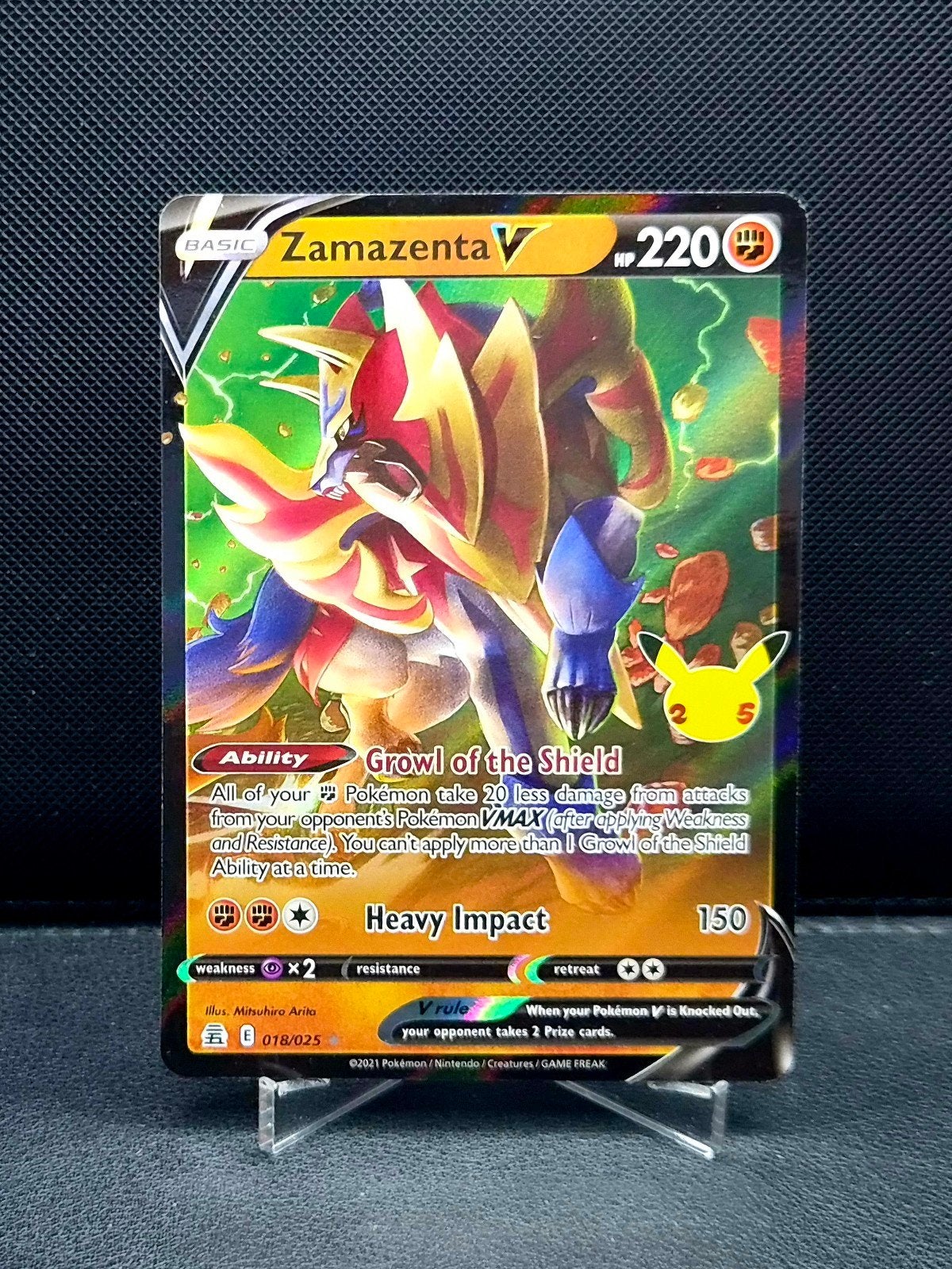 Zamazenta V 018/025 Celebrations NM, Hobby en Vrije tijd, Verzamelkaartspellen | Pokémon, Zo goed als nieuw, Ophalen of Verzenden