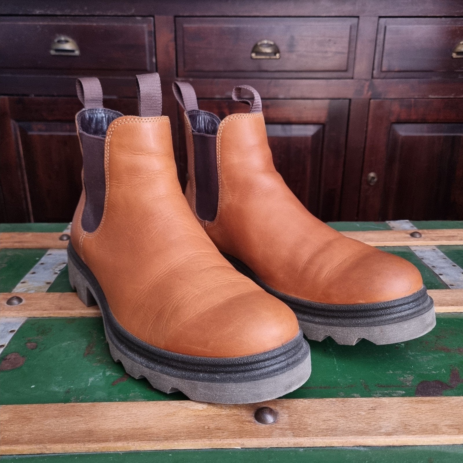 ECCO Grainer Chelsea Boots Maat 45 Cognac, Ecco, Bruin, Boots, Ophalen of Verzenden