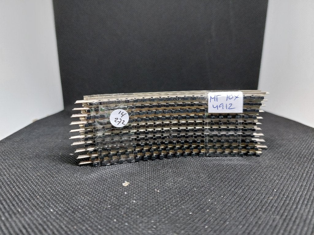 Minitrix 4912 - 10 x gebogen rail R1 / 30 graden (14272), Gebruikt, Gelijkstroom, Trix, Rails
