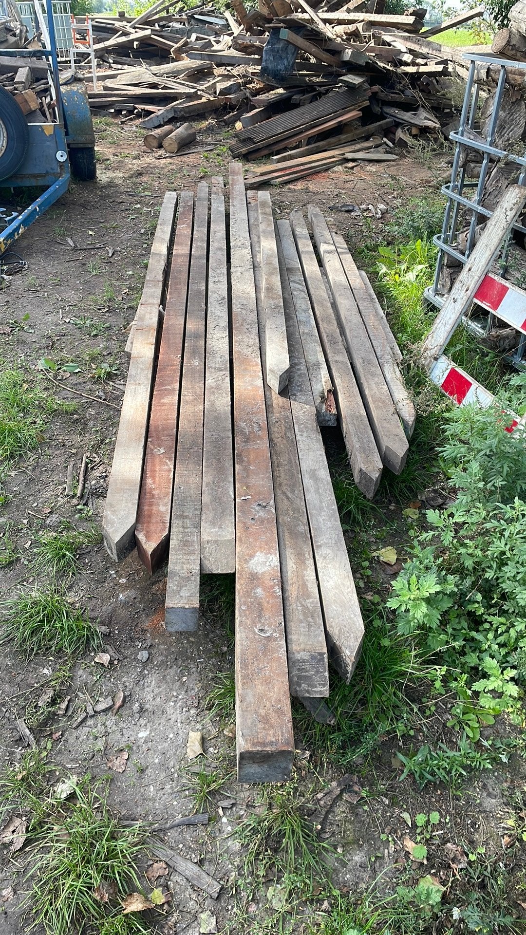 Diverse hardhouten palen., Ophalen, Gebruikt, Palen, Hardhout