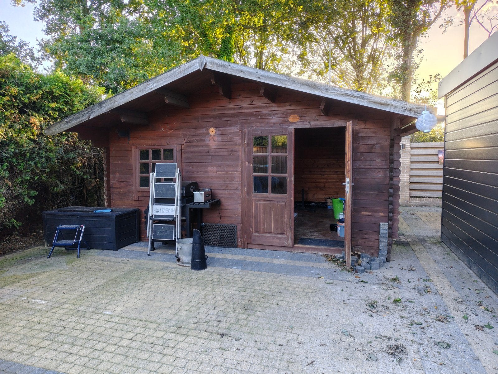 Houten tuinhuis / blokhut met bar, Tuin en Terras, Tuinhuizen, Ophalen, Gebruikt