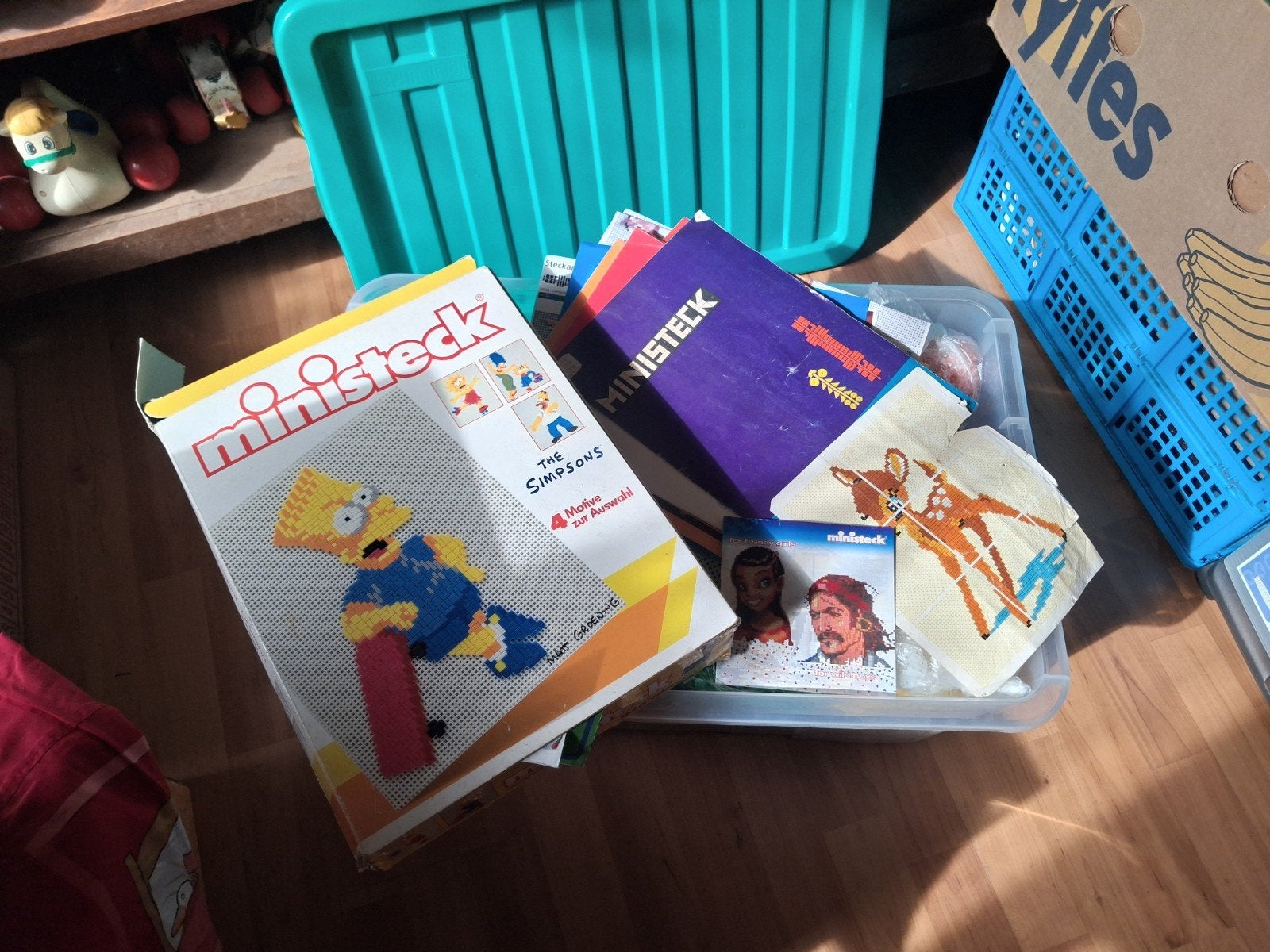 Grote opbergbak vol Ministeck, Ophalen, Gebruikt