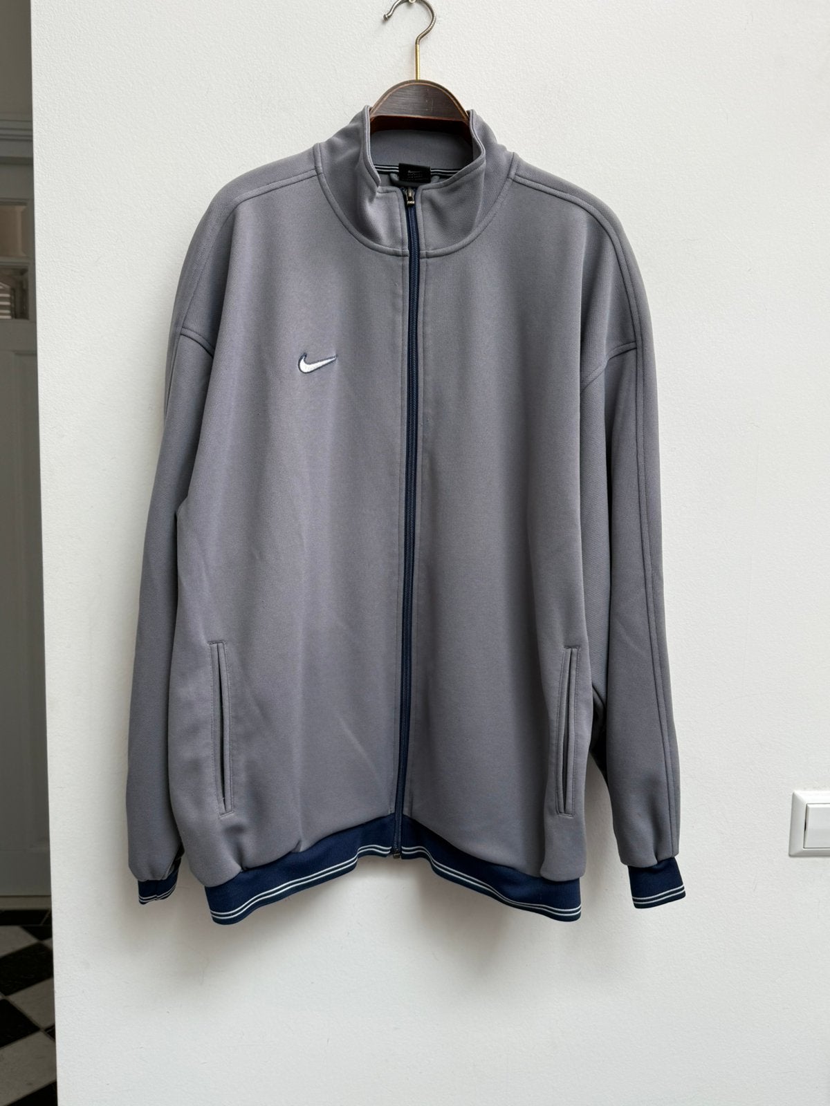 Vintage Nike Team Trainingsjack Maat XXL, Ophalen of Verzenden, Gedragen, Overige maten, Grijs